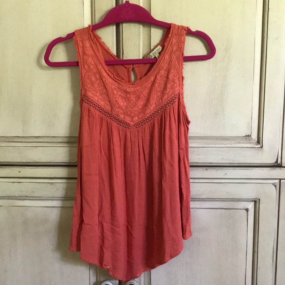 Democracy embroidered tank top